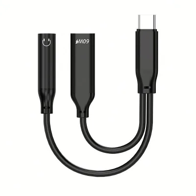 Likai USB C Headphone Adapter, USB C to 3.5mm Jack Audio Adapter 2 in 1 Audio + Charger Splitter Type C Earphone Adapter
