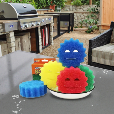 temperature-sensing sponge, Scouring pad sponge Smiling Face Sponge magic eraser sponge