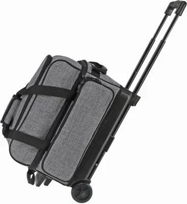 Polyester Rolling Sport Luggage Dual Compartment Wheeled Bowling Bag Separate Shoe Pocket Retractable Rod Universal Wheel Unisex