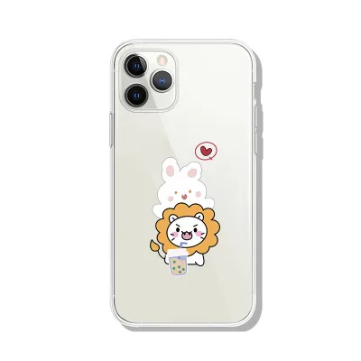 Senior Cute Flower Lion Phone case Personality protection case Anti-fall Silicone Phone Bag