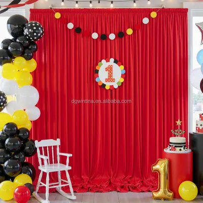 Red Spandex Fabric Luxury Elegant Backdrop Drapes Stretch Panel Baby Shower Bridal Shower Engagement Wedding Birthday Party