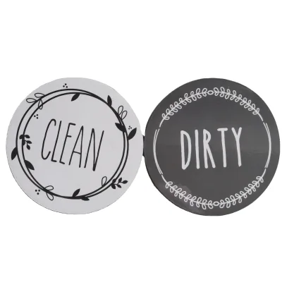 Double Sided Kitchen Dishwasher Magnetic Sticker with Letter Design Modern Fridge Magnet for Clean/Dirty Sign