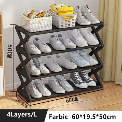 Custom Packing Plastic Folding Shoe Rack Free Standing Multi-Layer Shoe Rack for Dormitory Living Room