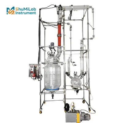200L Durable Borosilicate Glass Distillation Reactor for Chemical Separation and Solvent Recovery Work