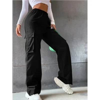 New Summer Loose Casual Sport Pants for Women, Quick-drying, Wear-resistant, Crossover Pure Woven Embroidered Straight Tube