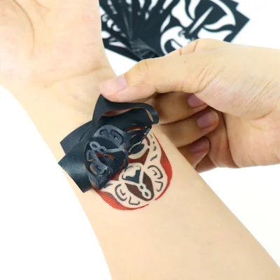 GP Private Logo Chinese Traditional Beijing Opera PVC Self-Adhesive Paint Stencil Transfers Temporary for DIY Body Art Printing