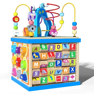 Montessori Learning Toys Toddler Educational Box Wooden Activity Cube