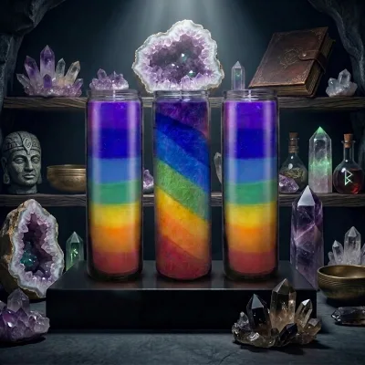 7 Day Glass Spiritual Candle 8" Tall Reversible Spell Candle