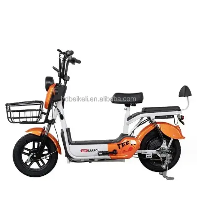 Beikeli 48V Electric City Bike 2-Wheel 350W-500W Moped with 3-Speed Pedals Smart Bluetooth Digital Features Integrated Battery