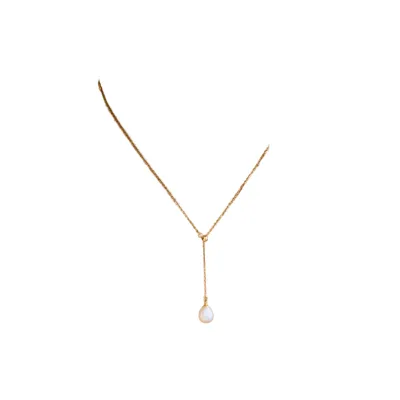 Delicate Trendy Freshwater Pearl Round White Telescopic Pendant Necklace Female 2026 New Gold/Silver Plated Clavicle Chain
