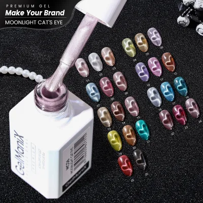For Magnetic Nail Polish Professional Salon UV Nail Gel Kit Pearl Effect Long Lasting Moonlight Cat Eye Bottle Vegan