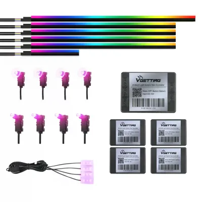 18 in 1 RGB Car Atmosphere Lights Dynamic Led Ambient Light Car Interior Kit Universal for 99% of Vehicle Models