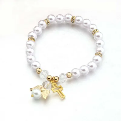 Elastic Bracelet Baby Shower Favor Christening Bracelet Christening Charms Bracelet Supplies Baptism Favors Gifts