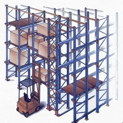 Steel Drive-Through Pallet Rack Corrosion Protection Forklift Access High Capacity Warehouse Storage System CE Certified Powder