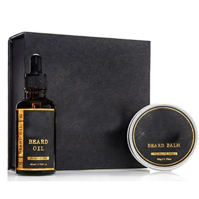 Beard Grooming Kit for Men Gift Pack Natural Beard Conditioner for Thick Beard Growth Free Shampoo Brush Organic Essential Oils