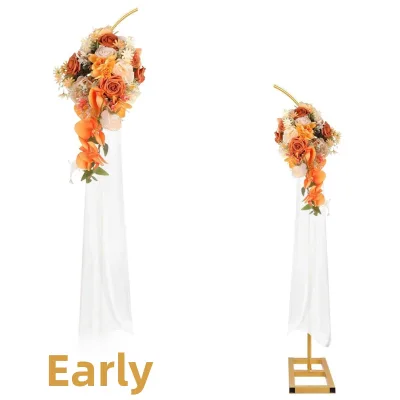 Half-Fold Arch Metal Wedding Arch Bracket with Wrought Iron Design