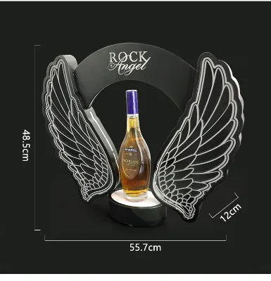 RICHSHINING LED Bottle Presenter Angel Wings RGB Flashing Acrylic Trays for Graduations Halloween Christmas VIP Service Included