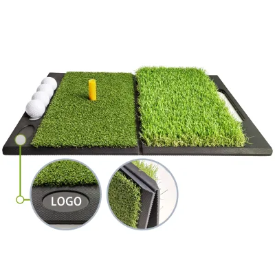 Custom-made 15mm Thickness Golf Mat Golf Training Mat Foldable Golf Grass Mat for Indoor and Outdoor Practice