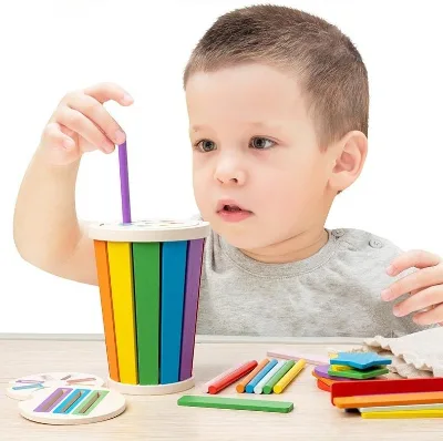 Montessori Wooden Color Sorting Toys for Toddlers Sensory Development Fine Motor Cognitive Educational Games Sensory Promotional