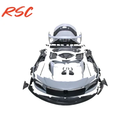 M Style Dry Carbon Fiber Wide Body Kit Front Rear Bumper Side Skirts Spoiler Side Fenders for SF90 Spider