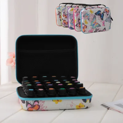 EVA Essential Oils Carrying Case Holds 30 Bottles 5ml, 10ml, 15ml Bottles Storage Organizer Bag Hard Shell Travel Case