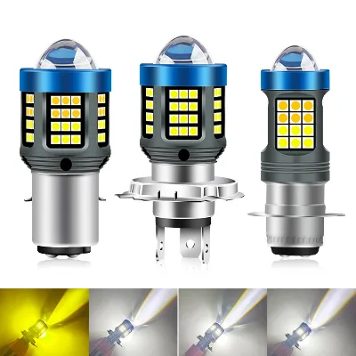 20000Lm H4 LED Moto H6 BA20D P15D LED Motorcycle Headlight Bulbs 3570 CSP Lens White Yellow Hi Lo Lamp Scooter Accessories 12V