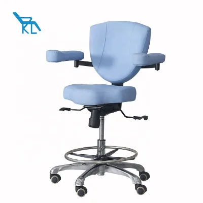 Dental Equipment Ergonomic Saddle Chair With Adjustable Double Armrest Leg Rest Mute Wheel Back for Hospital and Clinic
