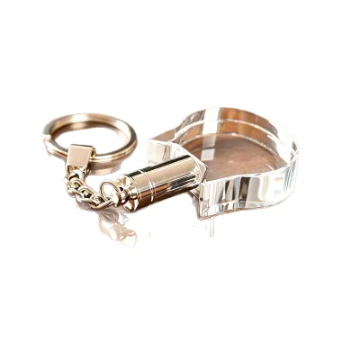 Wholesale LED Crystal Glass Keychain Custom 3d logo Octagon Crystal 7 Colors LED Lights Keychain with Gift Box