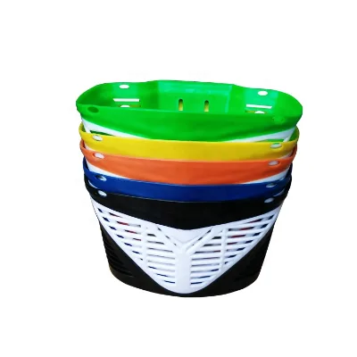 City Bicycle Basket / Top-selling Bike Basket Plastic Colorful / Good Quality Strong Bicycle Basket Made of Two-color Plastic