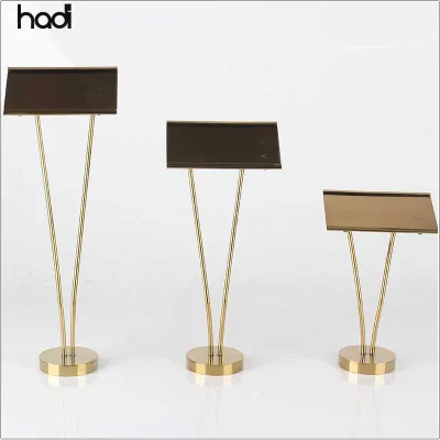 Guangzhou Hadi Luxury Gold Table Number Sign Stands Holders Casters Polished Finish 300kg/m Load Capacity for Wedding Party