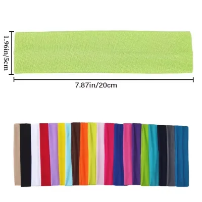 Popular European American Solid Color High-Elasticity Headband Yoga Sports Hair Accessory Sweat-Absorbing Headscarf Wide-Brimmed