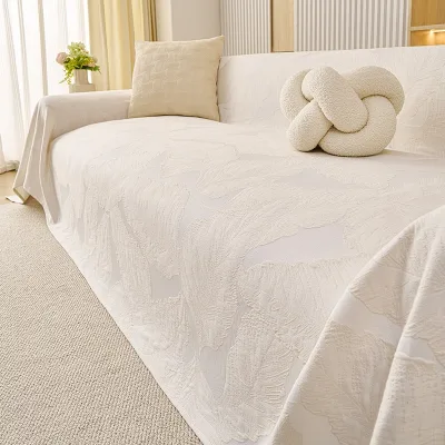 Exclusive Nordic Style Sofa Cover Cloth Plant Leaf Pattern Suitable All Seasons Breathable Machine Washable Sofa Towel