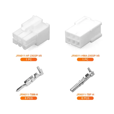 JRready JRN011 6 Pin Molex 4.2 Pitch Mini-Fit Jr Connector 5557 Series Power Wire Connector Kit Housing 18-24AWG (1 Set ).