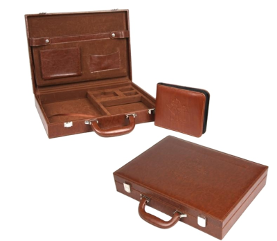 First Quality Pu Leather Briefcase with Lock/code Case/deed Box for Wholesale