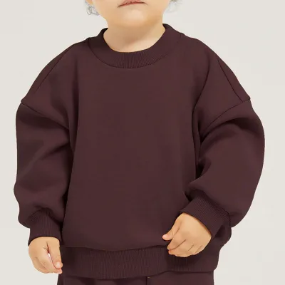 Organic Cotton Sweatshirt for Kids Custom Fleece Children Sweatshirt Sustainable Kid Boys Crewneck