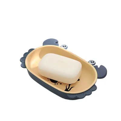 Cute Cartoon Shape Household Soap Holder Plastic Double Layer Soap Dish Holder for Bathroom
