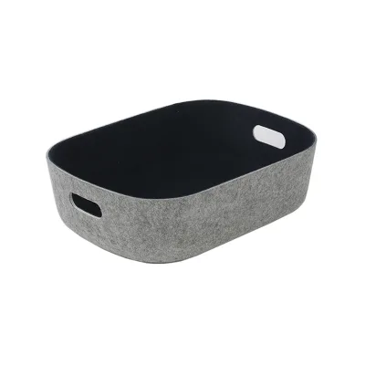 Hot Selling Recycled Storage Felt Drawer Organizer Heat Forming Felt Basket Fabric Storage Basket for Toys Baby Changing Basket