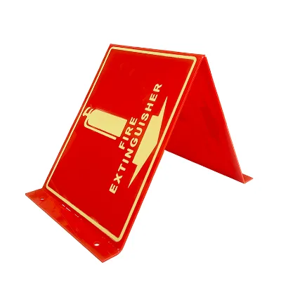Wholesale Custom Plastic Acrylic V Shape Safety Warning Sign Luminous Fire Extinguisher Sign Plate