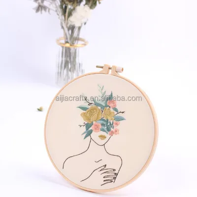 Cross Stitching Kits Embroidery DIY Material Kit Deer Graceful Girl Patterns Embroidery Kits Adults