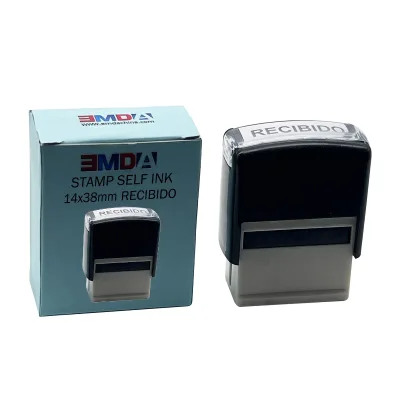 Hot Selling Custom Office Rubber Stamps 14x38mm Business Rectangular Durable Automatic Mark Self-Inking Logo Stamps