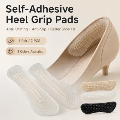 Women Silicone Gel Heel Grip Pads Eco-Friendly PAIN RELIEF Massage Dot Texture Anti Chafing Anti Slip 3 Thickness 4mm 5mm 6mm