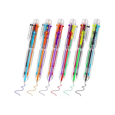 New Arrival Novelty Multi-color Ballpoint Pen 6 In1 Colorful Ball Pen Stationery Creative School Supplies Multi Function Pen