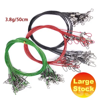 New Fishing Leader Line Fishing Rigs With Swivels Snaps Connector Trolling Stainless Steel Wire