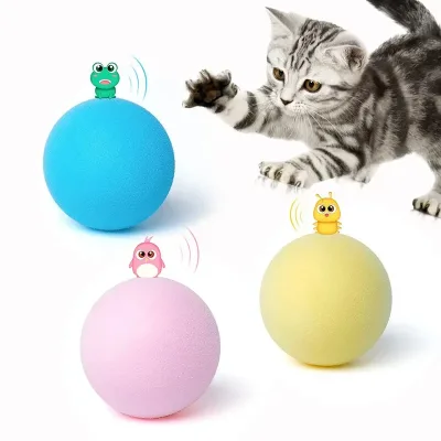 Interactive Ball Smart Cat Toys Plush Electric Catnip Training Toy Kitten Touch Sounding Pet Product Squeak Toy Ball