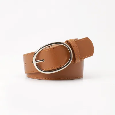 ZPS272 Women's Classic Western Casual Wide Belt Alloy Pin Buckle 3.3CM Width 100CM Length Premium Feel for Jeans-WEEKS