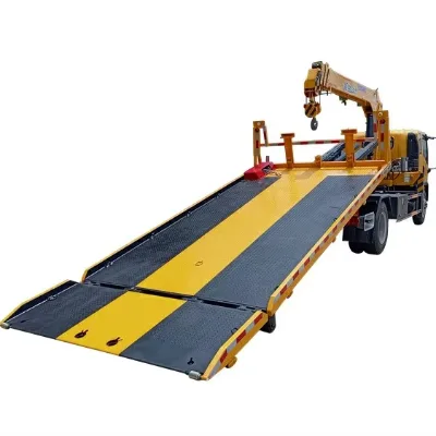 High Performance 8-Tons Flatbed Wrecker Body 3-Stage Crane Towing Arm Diesel Fuel Manual Transmission New Condition for Sales