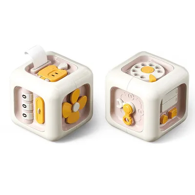 Educational 6in1Multifunctional Montessori Busy Learners Motor Skills 6-Sided Baby Activity Cube Infant Busy Board Toy