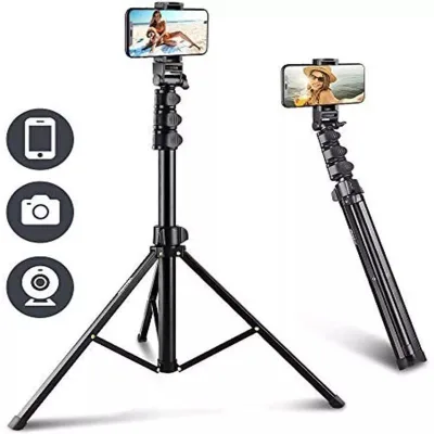 Five Section Phone Selfie Stick Tripod Suitable for Mobile Phone Cameras Holder Stand Opp Bag 300 Portable 1.6 Meter 160cm Black