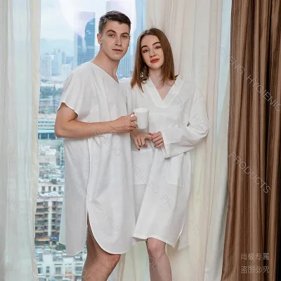 Custom Disposable Spa Bath Robe Wholesale Nonwoven Travel Hotel Bathrobe