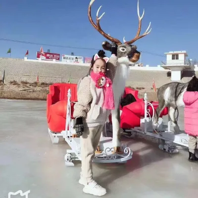 New Design Plastic Moose Pulling Sledge Snow Sleigh for Winter Ice Play Equipment